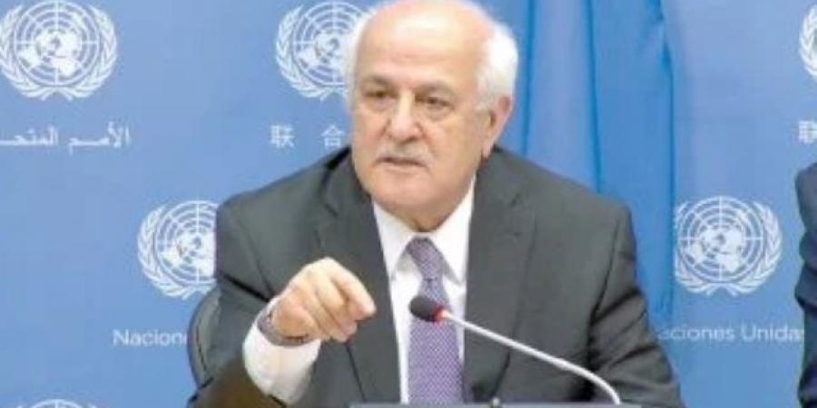 مندوب فلسطين بالأمم المتحدة: إسرائيل لم تلتزم بوقف إطلاق النار فى قطاع غزة  كتب